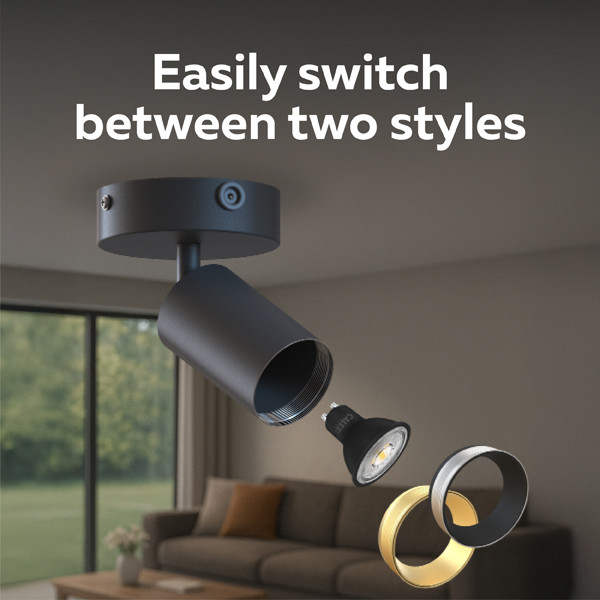 Calex Plafondspot GU10 | Rond | 1 spot | Zwart LCA01233 - 2