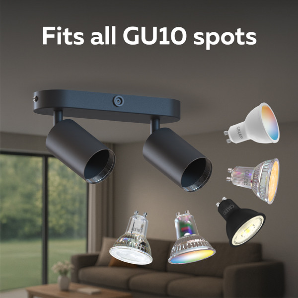 Calex Plafondspot GU10 | Rond | 2 spots | Zwart LCA01234 - 3