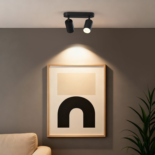 Calex Plafondspot GU10 | Rond | 2 spots | Zwart LCA01234 - 5