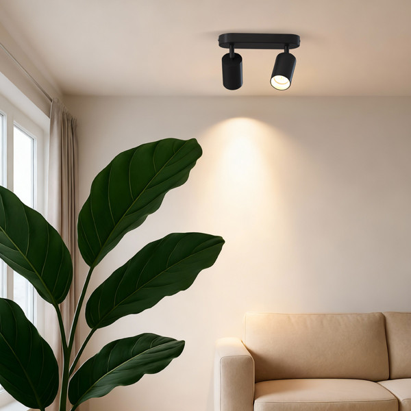 Calex Plafondspot GU10 | Rond | 2 spots | Zwart LCA01234 - 6