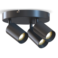 Calex Plafondspot GU10 | Rond | 3 spots | Zwart LCA01235