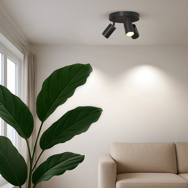 Calex Plafondspot GU10 | Rond | 3 spots | Zwart LCA01235 - 6