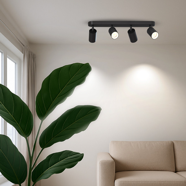 Calex Plafondspot GU10 | Rond | 4 spots | Zwart LCA01237 - 6