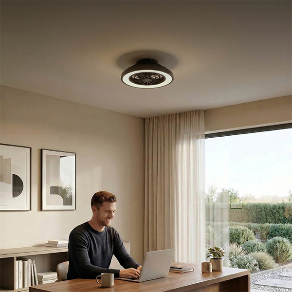 Calex Plafondventilator met LED lamp | Ø 39 cm | RGB + 2700-6500K | Zwart/Wit LCA01297 - 2