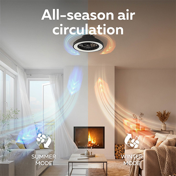 Calex Plafondventilator met LED lamp | Ø 39 cm | RGB + 2700-6500K | Zwart/Wit LCA01297 - 7