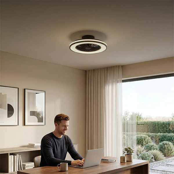 Calex Plafondventilator met LED lamp | Ø 49 cm | RGB + 2700-6500K | Zwart/Wit LCA01298 - 2