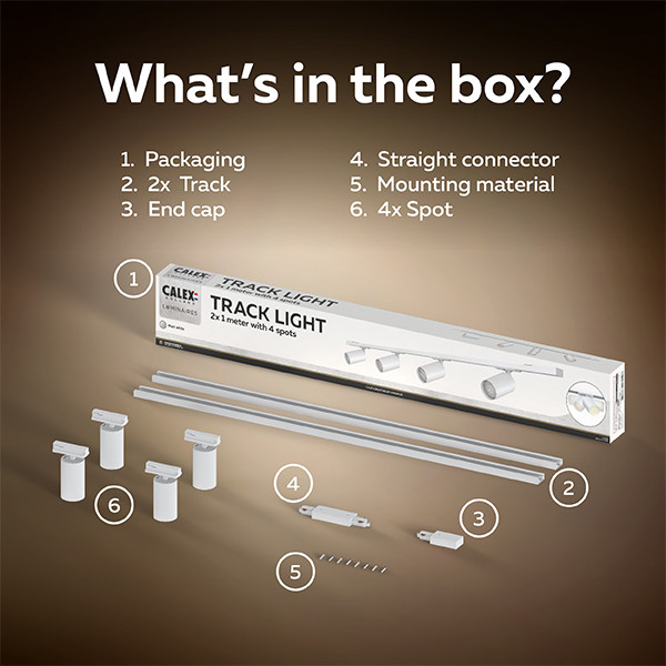 Calex Railverlichting | GU10 | 4 spots | Wit LCA01301 - 8