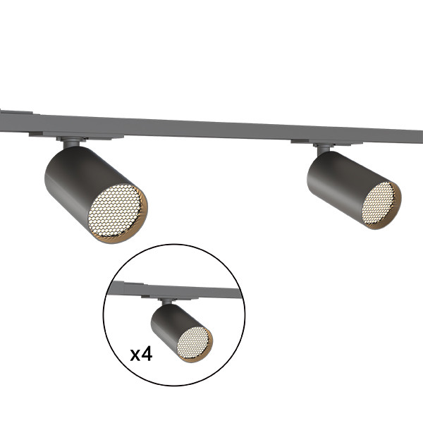 Calex Railverlichting | GU10 | 4 spots | Zwart LCA01240 - 3