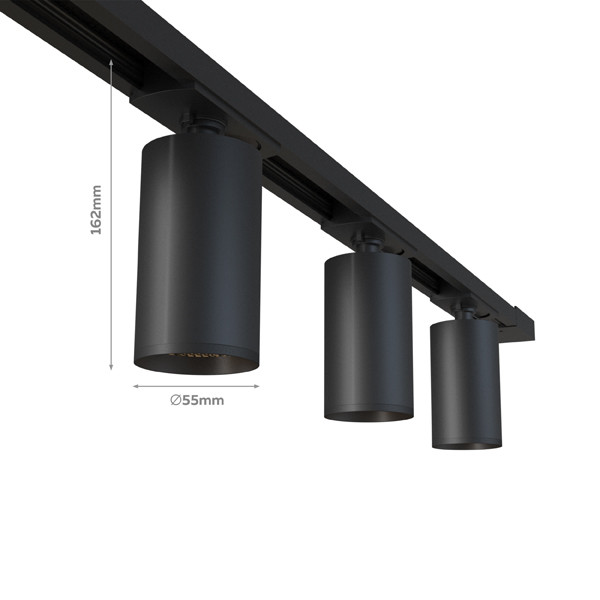 Calex Railverlichting | GU10 | 6 spots | Zwart LCA01241 - 2