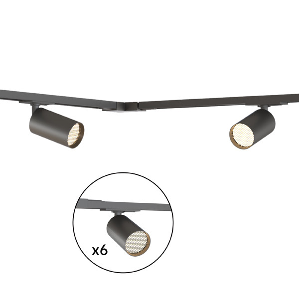 Calex Railverlichting | GU10 | 6 spots | Zwart LCA01241 - 3