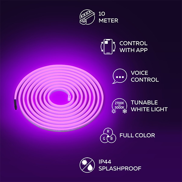 Calex Slimme ledstrip Neon 10 meter set | WiFi | IP44 | 24W LCA01305 - 2