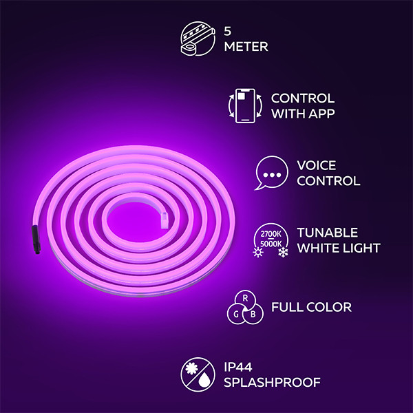 Calex Slimme ledstrip Neon 5 meter set | WiFi | IP44 | 24W LCA01306 - 2