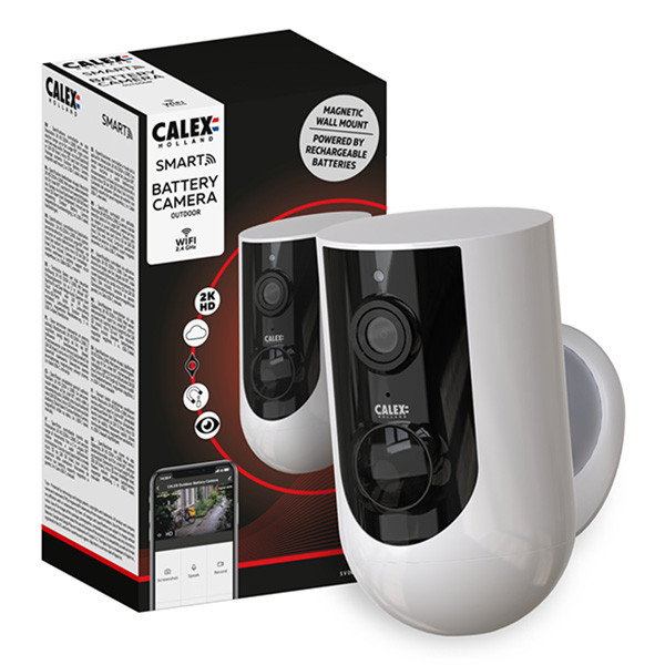 Calex Smart Outdoor Batterij Camera | 1080p | Wit  LCA00837 - 1