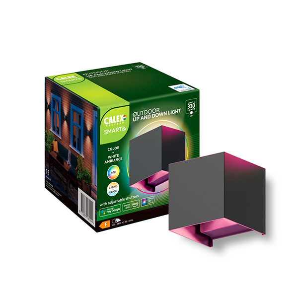 Calex Smart Outdoor Wandlamp | Up & Down | RGB + 2700-6500K | IP54 | Zwart | 2x 6.5W  LCA01151 - 1
