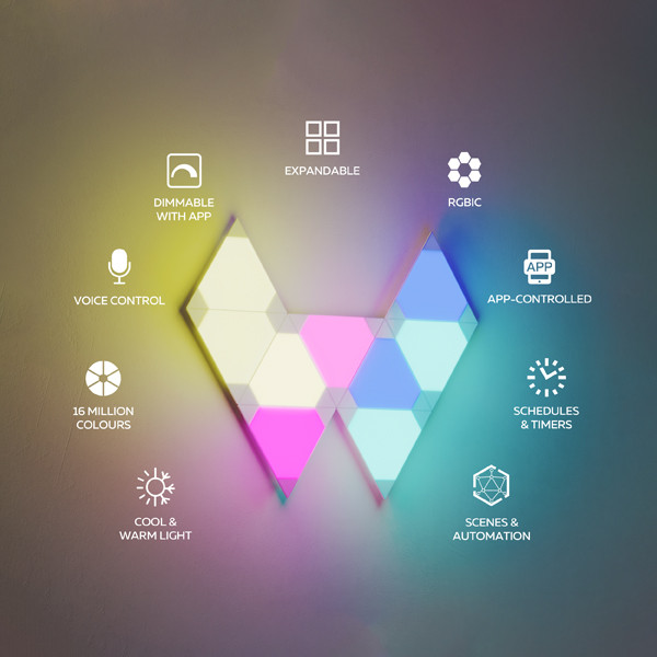 Calex Smart Triangle Lights | RGBIC | 9 stuks LCA01242 - 3