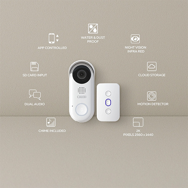 Calex Smart deurbel met gong | Bedraad | 2K | IP54 | Zwart  LCA01200 - 2