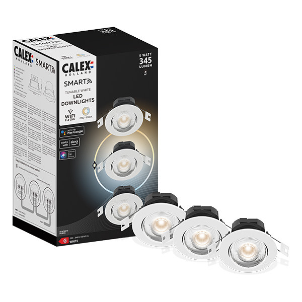 Calex Smart inbouwspot | 2700-6500K | 345 lumen | Wit | 5W | 3 stuks  LCA00587 - 1