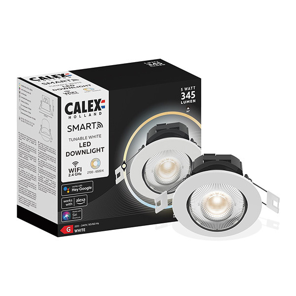 Calex Smart inbouwspot | 2700-6500K | 345 lumen | Wit | 5W  LCA00585 - 1