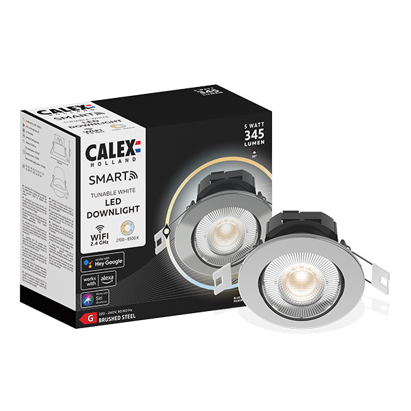 Calex Smart inbouwspot | 2700-6500K | 345 lumen | Zilver | 5W  LCA00586 - 1