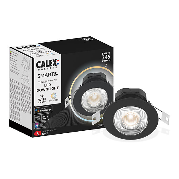 Calex Smart inbouwspot | 2700-6500K | 345 lumen | Zwart | 5W  LCA00584 - 1