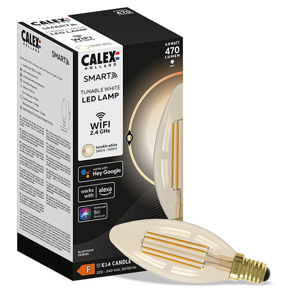 Calex Smart lamp E14 | Kaars B35 | Filament | Goud | 1800-3000K | Dimbaar | 4.9W (40W)  LCA00926 - 1