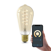 Calex Smart lamp E27 | Edison ST64 | Spiraal | Goud | 1800K-3000K | 806 lumen | 7W  LCA01193