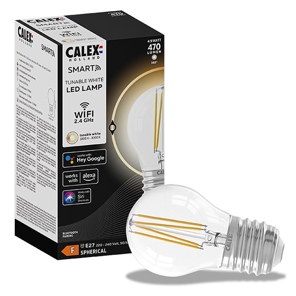 Boekwinkel Waden Frank Calex Smart lamp E27 | Kogel P45 | 1800K-3000K | 450 lumen | 4.5W Calex  123led.nl