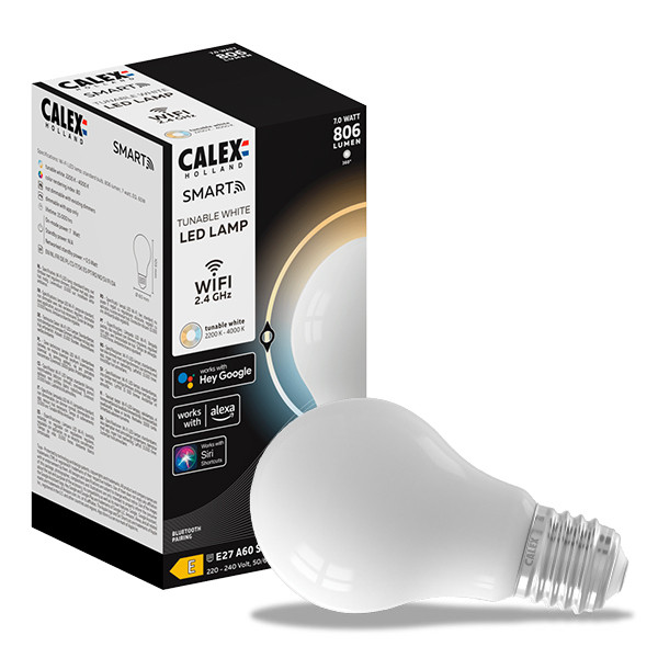 bloemblad Parelachtig Voetzool Calex Smart lamp E27 | Peer A60 | 2200K-4000K | 806 lumen | 7W Calex  123led.nl