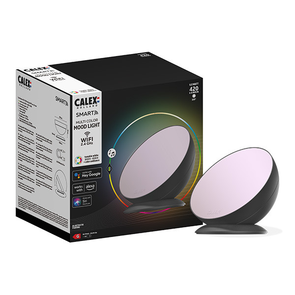 Belachelijk snijden Optimaal Calex Smart sfeerlamp | 3000-6500K + RGB | 420 lumen | 6W (Zwart) Calex  123led.nl