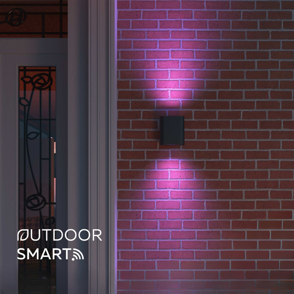 Calex Smart wandlamp buiten | Rechthoek | RGB + 2700-6500K | IP54 | Zwart | Bluetooth | 4.9W LCA01252 - 3