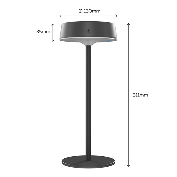 Calex Solar tafellamp | Parma | 2700K | Dimbaar | IP67 | Zwart LCA01174 - 6