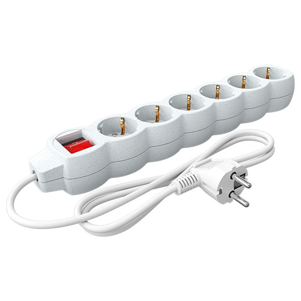 Calex Stekkerdoos 6-voudig met schakelaar | 1.4 meter | Wit LCA01262 - 1