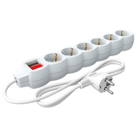 Calex Stekkerdoos 6-voudig met schakelaar | 1.4 meter | Wit LCA01262