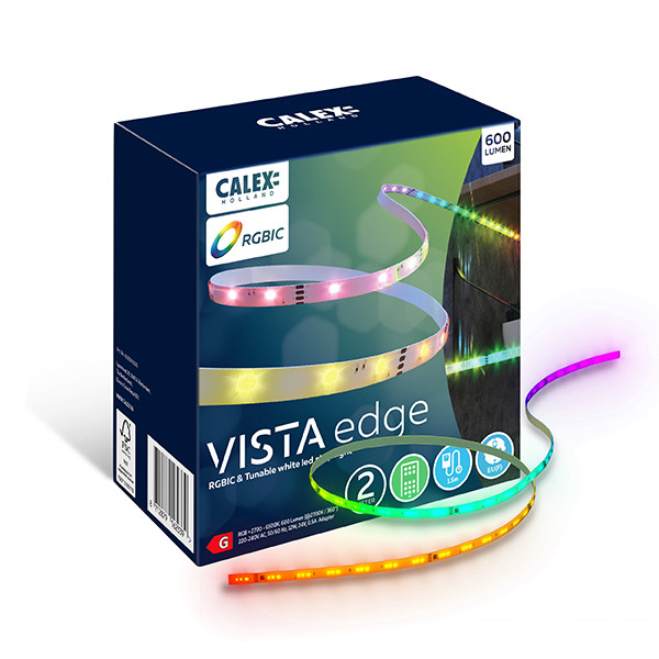 Calex Vista LED Strip op batterijen 2 meter | RGBIC | Incl. Afstandsbedieding | 3W  LCA01066 - 1