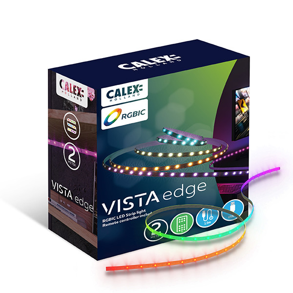 Calex Vista USB LED Strip 2 meter | RGBIC | Incl. Afstandsbedieding | 7W  LCA01065 - 1