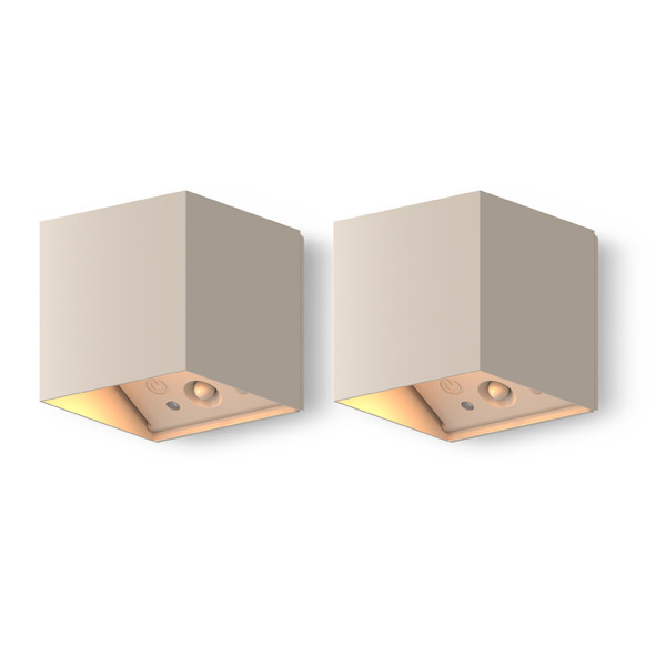 Calex Wandlamp buiten | Falerna | 2700K | IP44 | Zand | 2 stuks LCA01228 - 1