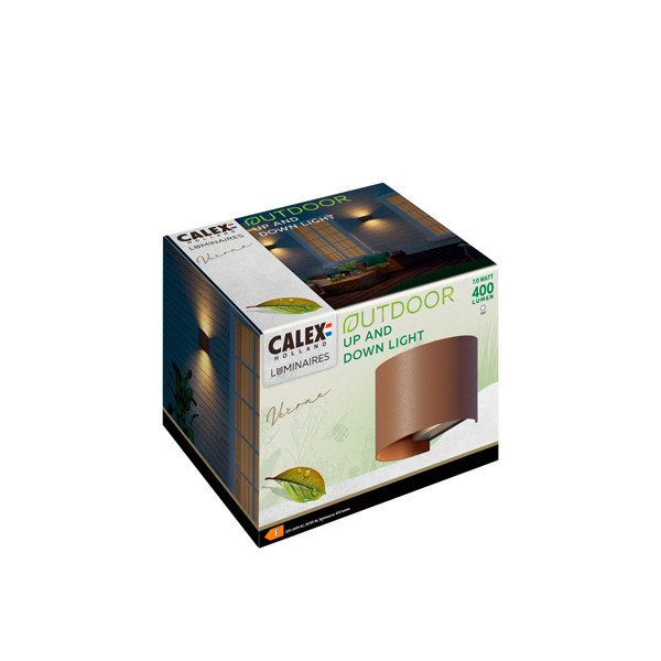 Calex Wandlamp buiten | Up & Down | Ovaal | 3000K | IP54 | 7W | Roestkleur  LCA01045 - 2