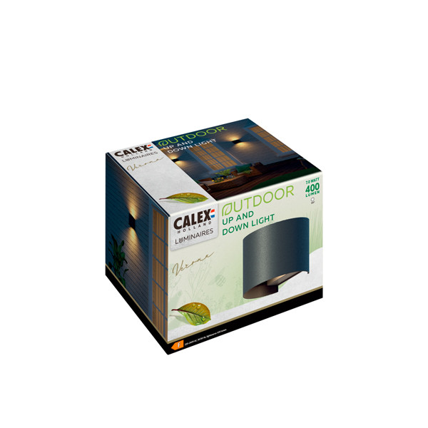 Calex Wandlamp buiten | Up & Down | Ovaal | 3000K | IP54 | 7W | Zwart  LCA01044 - 2