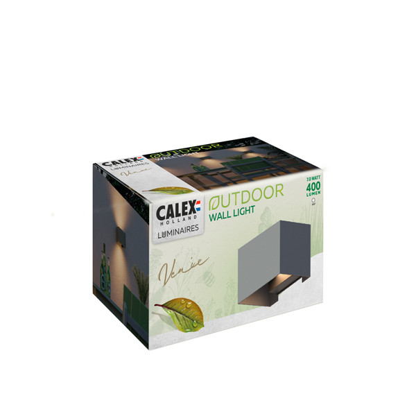 Calex Wandlamp buiten | Up & Down | Rechthoek | 3000K | IP54 | 7W | Antraciet  LCA01049 - 2