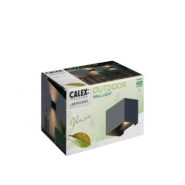 Calex Wandlamp buiten | Up & Down | Rechthoek | 3000K | IP54 | 7W | Zwart  LCA01047 - 2