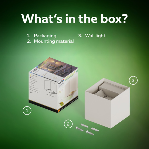 Calex Wandlamp buiten | Up & Down | Vierkant | 3000K | IP54 | 7W | Zand LCA01268 - 8
