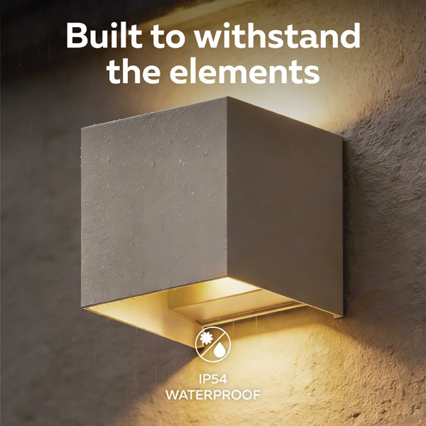 Calex Wandlamp buiten | Up & Down | Vierkant | 3000K | IP54 | 7W | Zand LCA01268 - 4