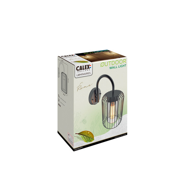 Calex Wandlamp buiten E27 | Ovaal | Rome | IP44 | Zwart LCA01030 - 2
