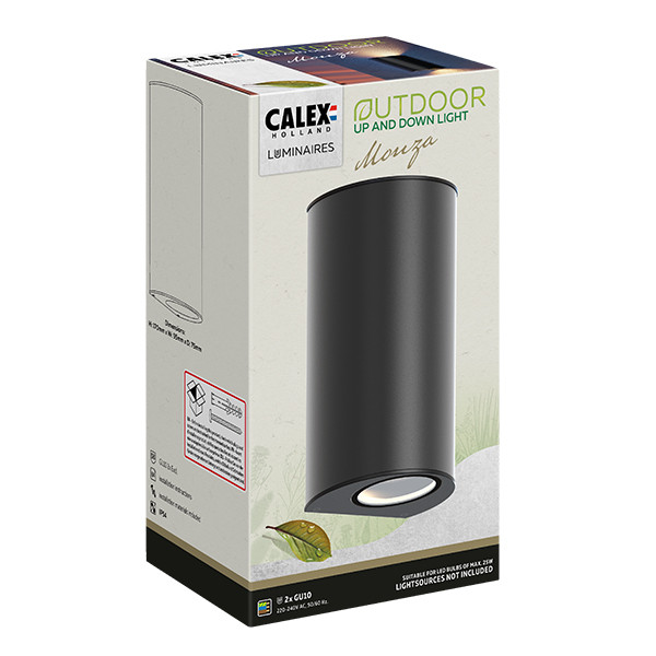 Calex Wandlamp buiten GU10 | Up & Down | Ovaal | IP54 | Zwart LCA01271 - 2