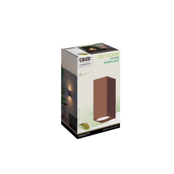 Calex Wandlamp buiten GU10 | Up & Down | Rechthoek | IP54 | Roestkleur  LCA01025 - 2