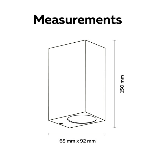 Calex Wandlamp buiten GU10 | Up & Down | Rechthoek | IP54 | Zandkleur LCA01267 - 7