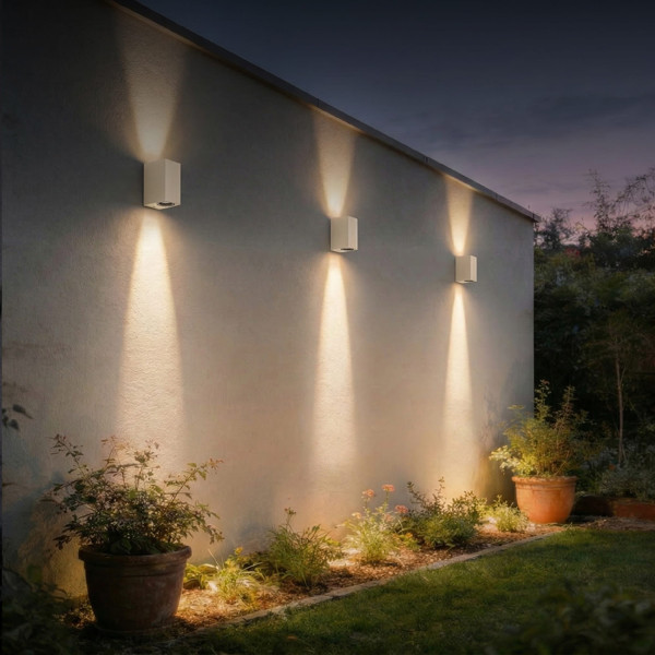 Calex Wandlamp buiten GU10 | Up & Down | Rechthoek | IP54 | Zandkleur LCA01267 - 2