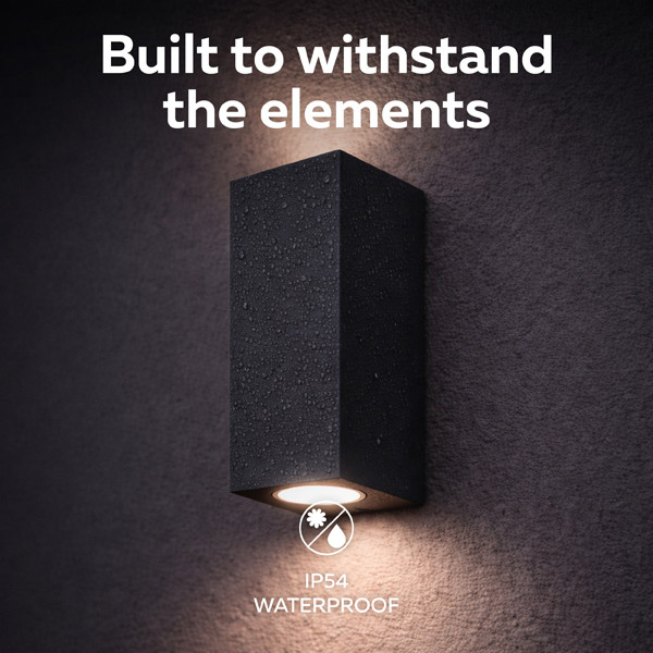Calex Wandlamp buiten GU10 | Up & Down | Rechthoek | IP54 | Zwart LCA01024 - 3