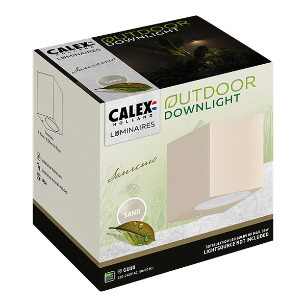 Calex Wandlamp buiten GU10 | Vierkant | IP54 | Zandkleur LCA01266 - 3