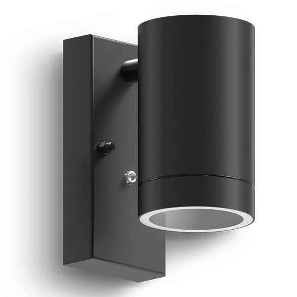 Calex Wandlamp buiten met schemersensor GU10 | Alba | Rond | IP44 | Zwart LCA01166 - 1